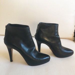PRADA ankle booties black leather back zip size 37
